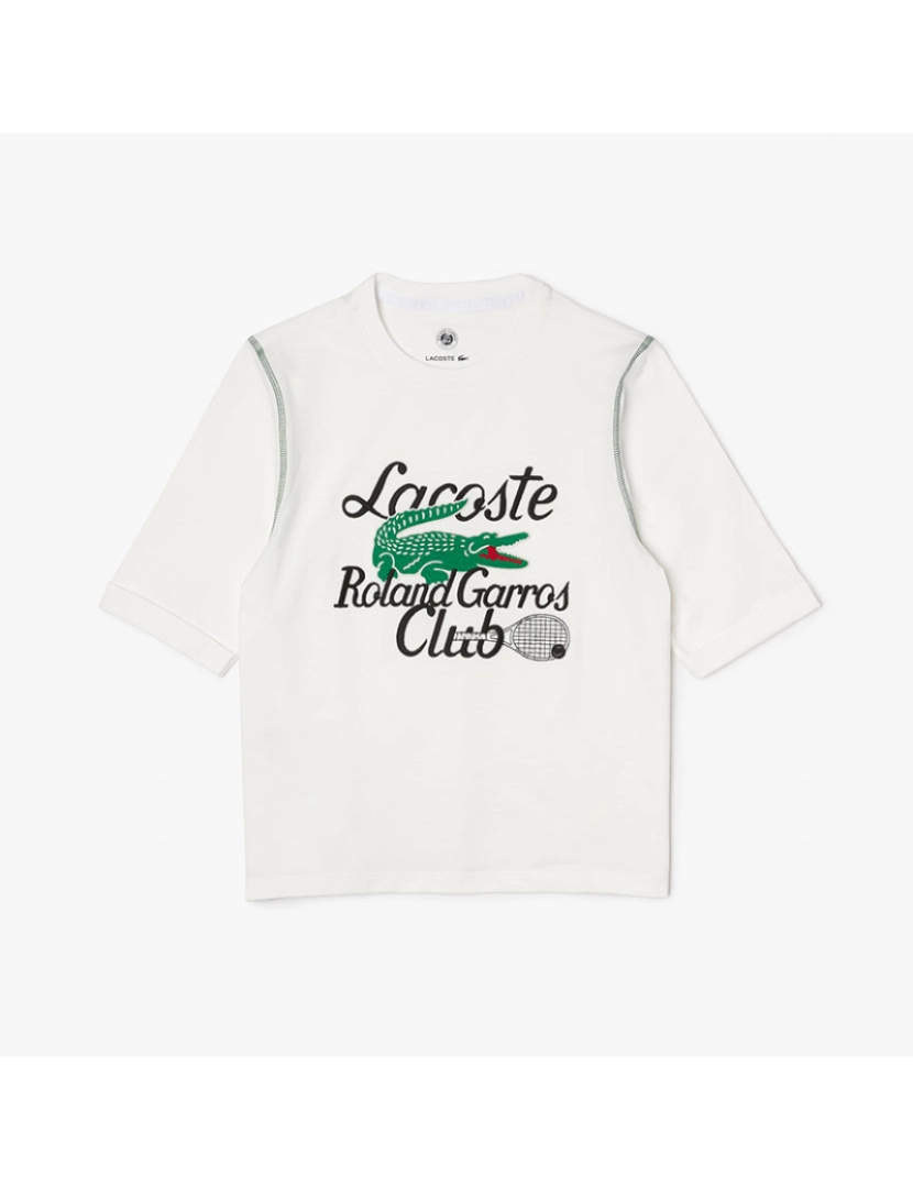 Lacoste - T-Shirt De Mulher Lacoste Sport Roland Garros Edition Ecru