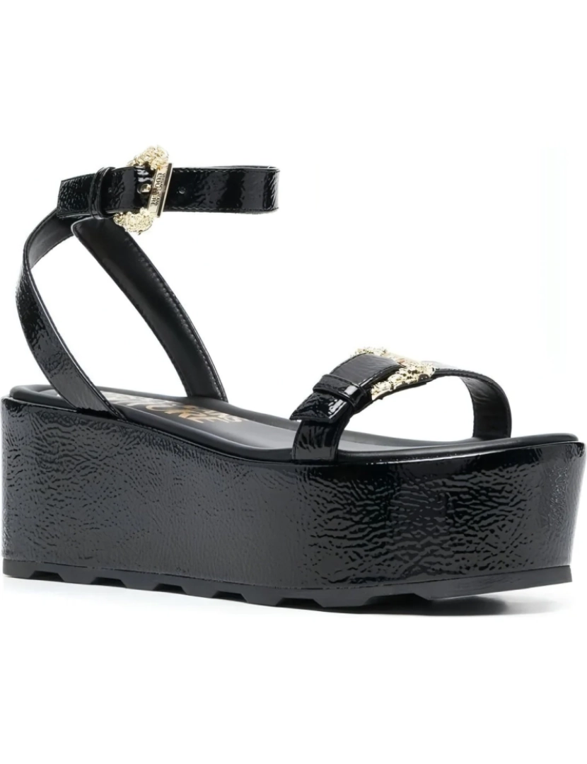 imagem de Versace Jeans Couture Sandálias pretas sapatos femininos2