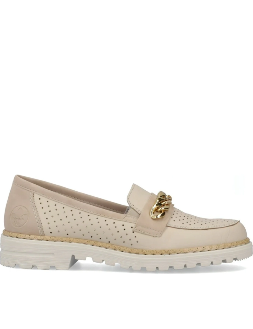 imagem de Rieker Bege Loafers sapatos femininos2