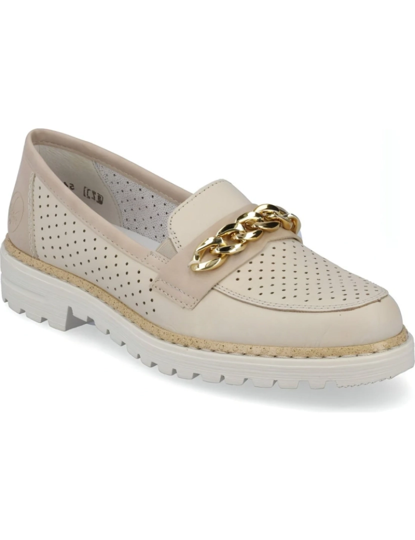 imagem de Rieker Bege Loafers sapatos femininos3