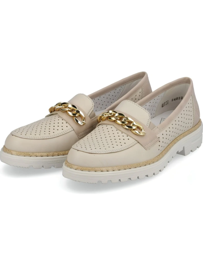 imagem de Rieker Bege Loafers sapatos femininos6