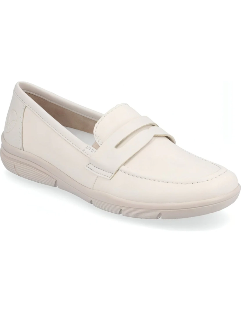 imagem de Rieker Bege Loafers sapatos femininos3