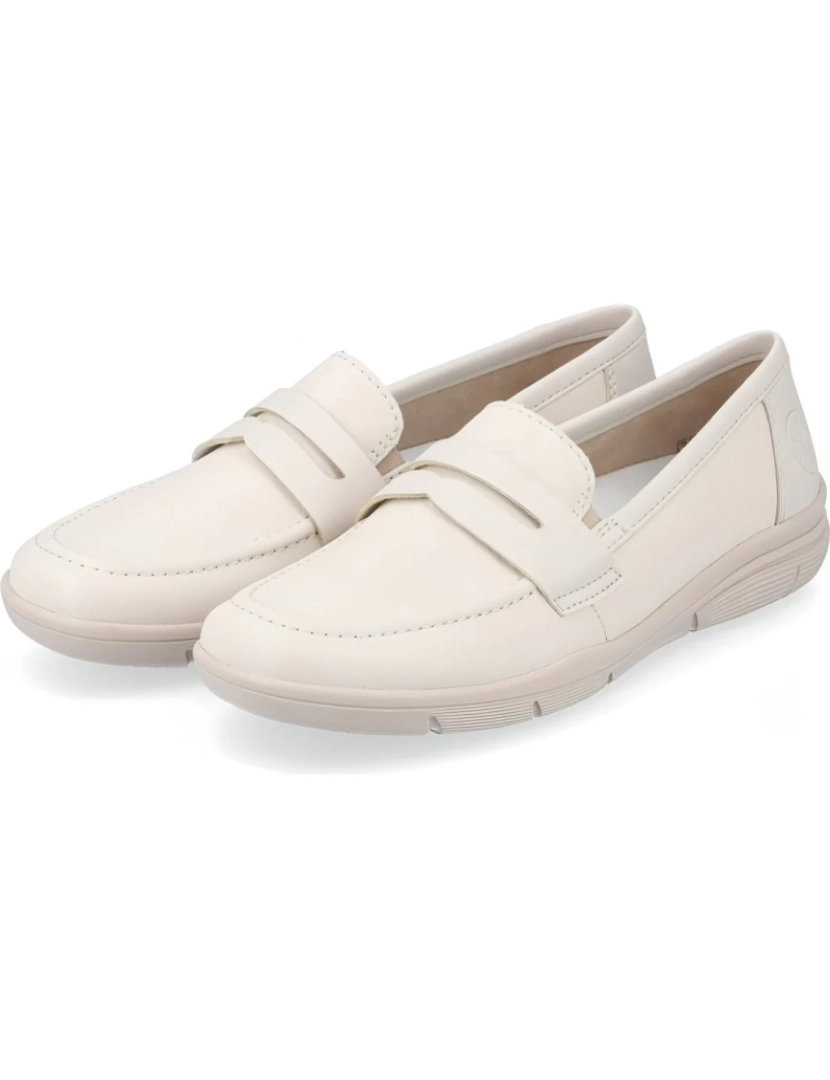 imagem de Rieker Bege Loafers sapatos femininos6