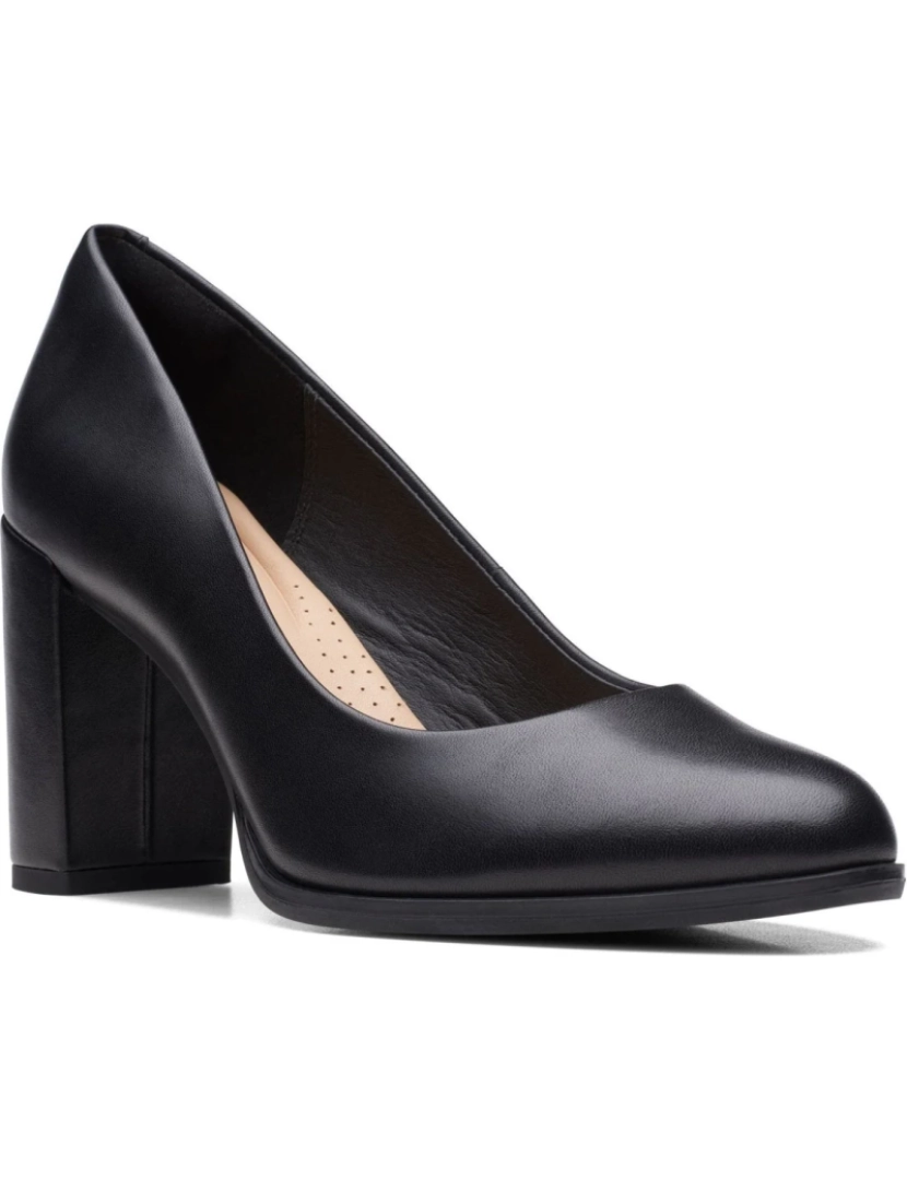 Clarks  - Clarks preto salto alto sapatos femininos