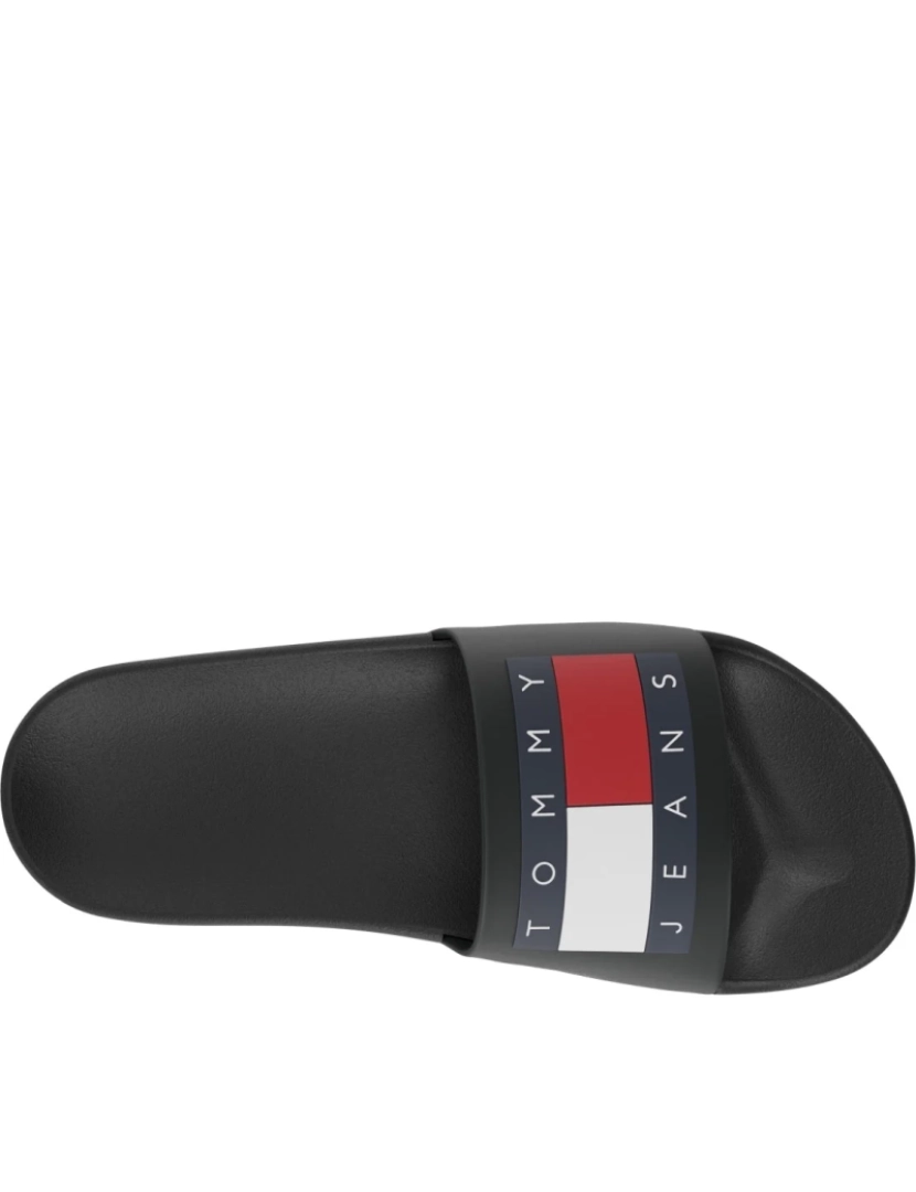 imagem de Tommy Jeans Black Flip Flops sapatos masculinos4