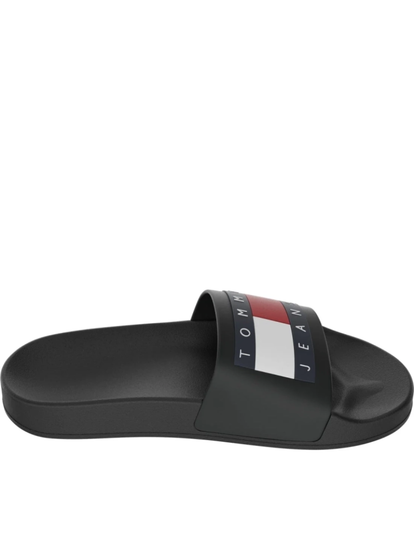 imagem de Tommy Jeans Black Flip Flops sapatos masculinos6