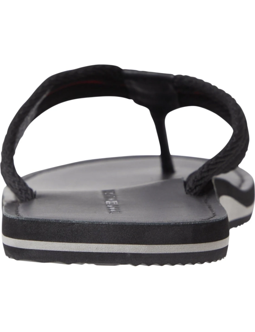 imagem de Tommy Hilfiger Black Flip Flops sapatos masculinos4