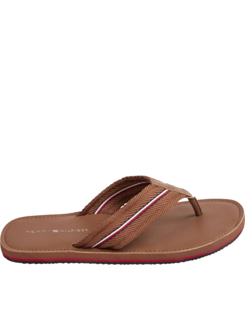 Tommy Hilfiger - Tommy Hilfiger Brown Flip Flops homens sapatos