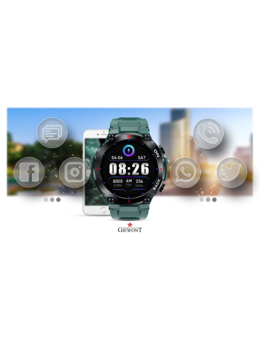 imagem de Smartwatch Giewont Pionier GPS GW460-2  Verde Mar4