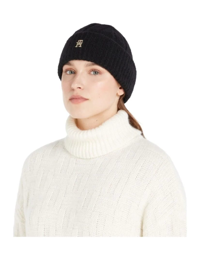 imagem de Tommy Hilfiger Black Beanies Womens Acessórios5