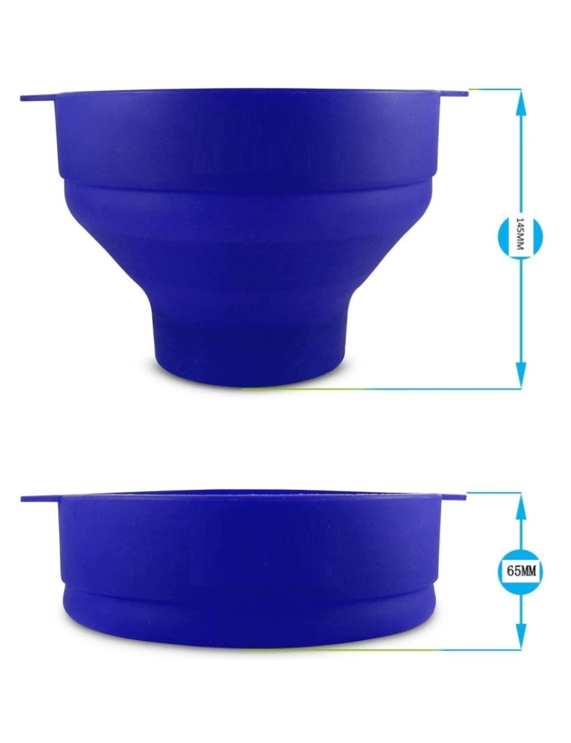 imagem de Tigela de pipoca de silicone dobrável Blue7