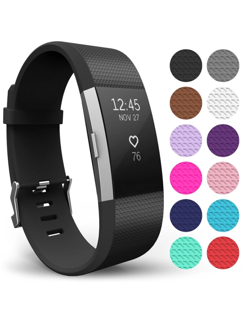 imagem de Pulseira Fitbit Charge 2 preta (S)  S3