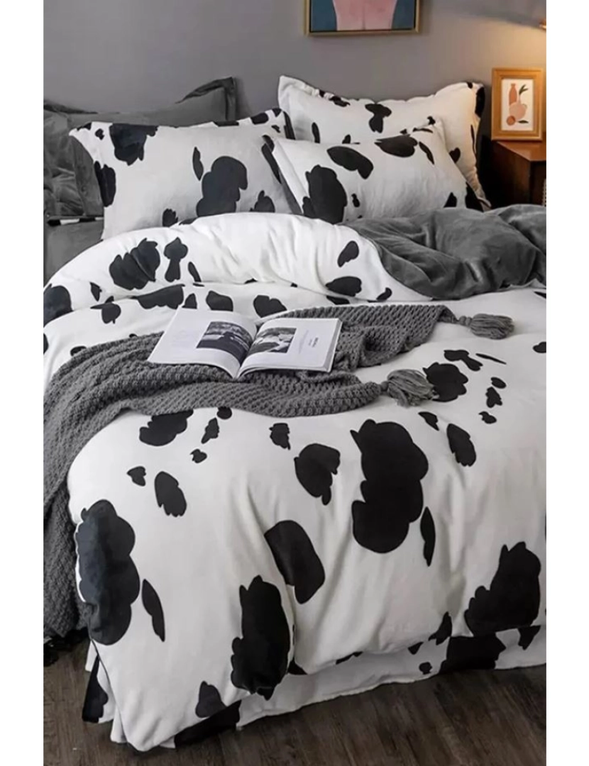 Mila Home - Conjunto Roupa Cama Casal Dalmatian Branco