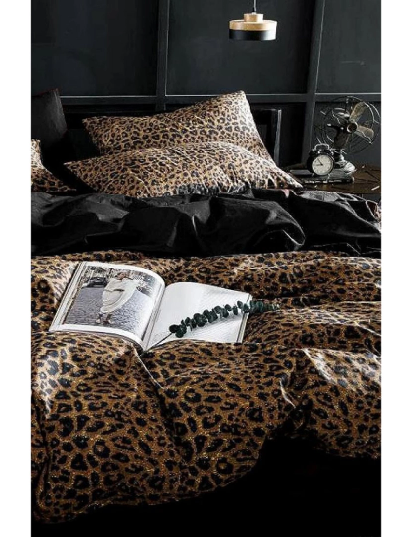 Mila Home - Conjunto Roupa Cama Casal Leopard