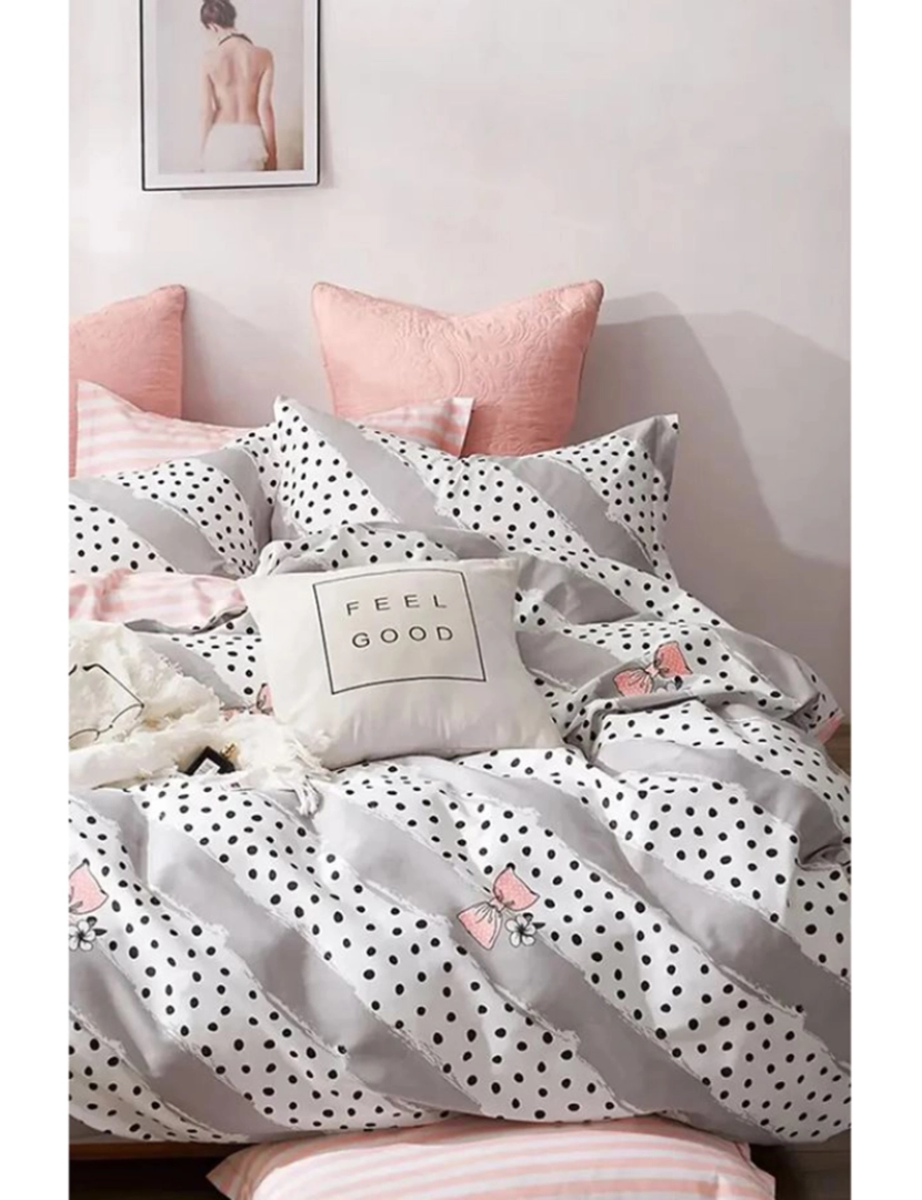 Mila Home - Conjunto Roupa Cama Solteiro Polka Dot