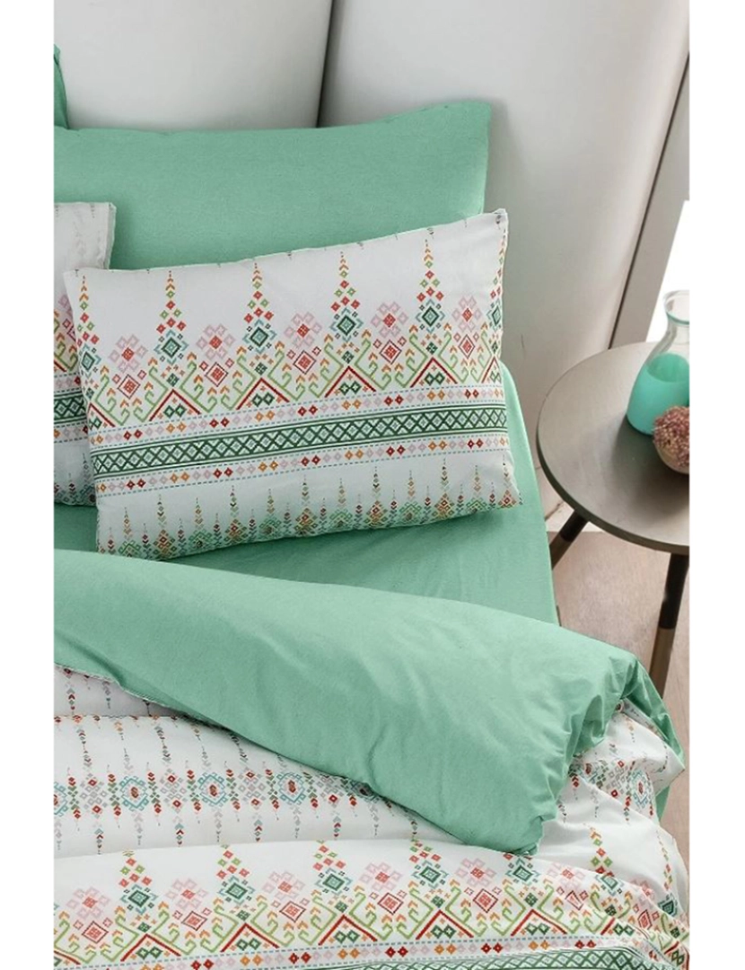 Mila Home - Conjunto Roupa Cama Casal Ethnic Verde