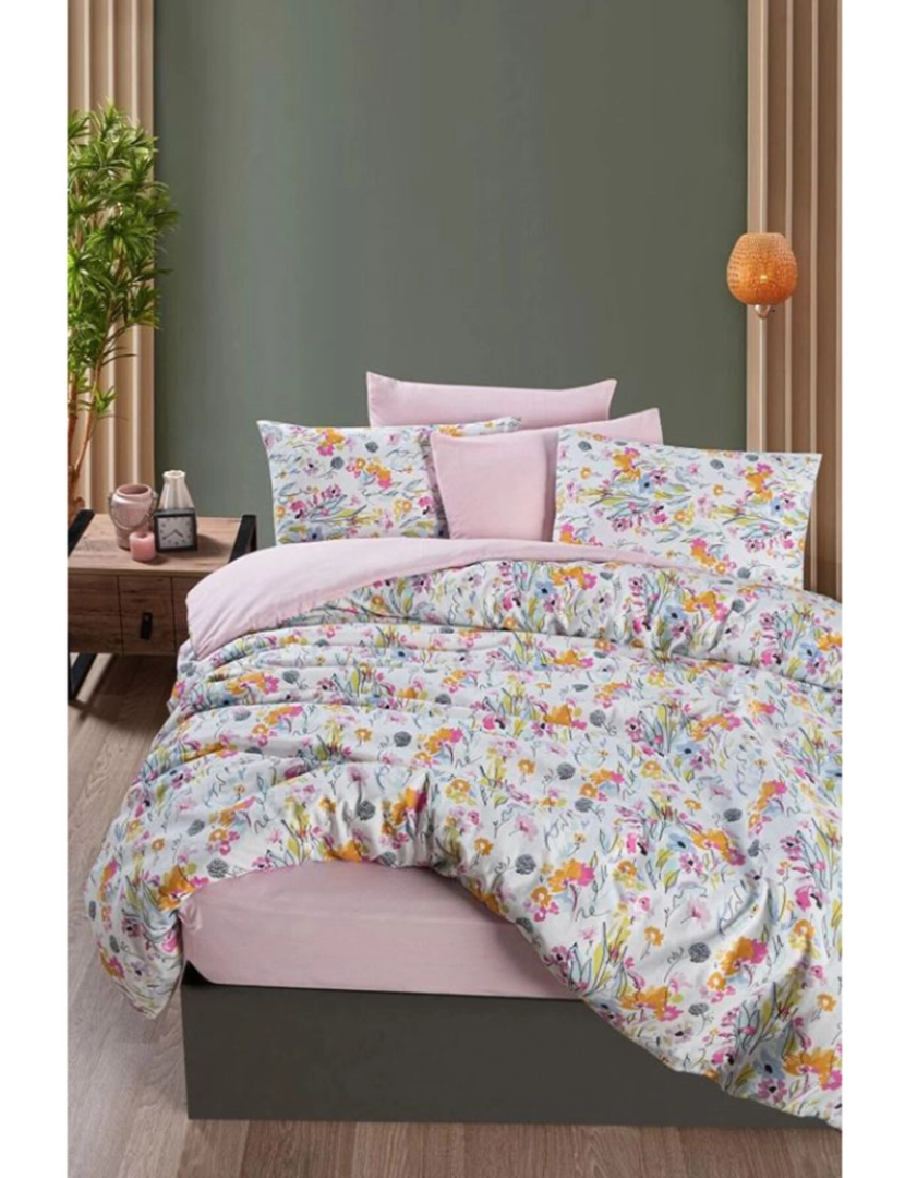 Mila Home - Conjunto Roupa Cama Casal Flower