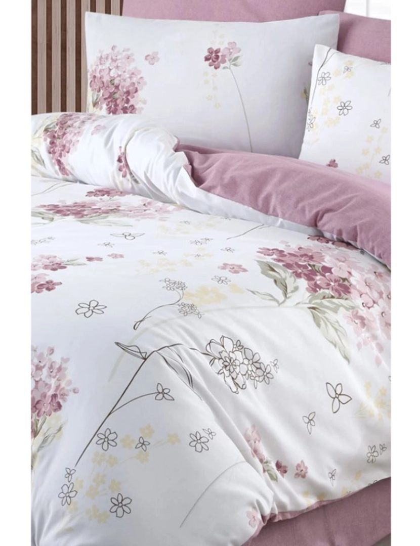 Mila Home - Conjunto Roupa Cama Casal Floral Rosa