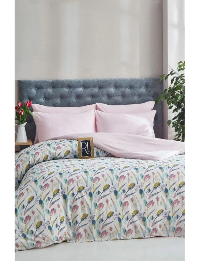 Mila Home - Conjunto Roupa Cama 100% Algodão Solteiro Tulipa