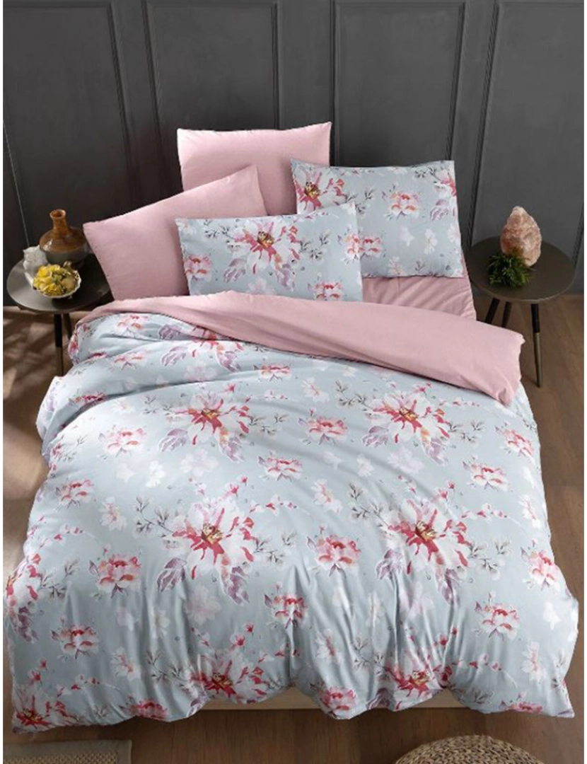 Mila Home - Conjunto Roupa Cama Casal Rosas