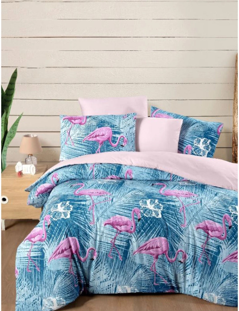 Mila Home - Conjunto Roupa Cama Solteiro Flamingo