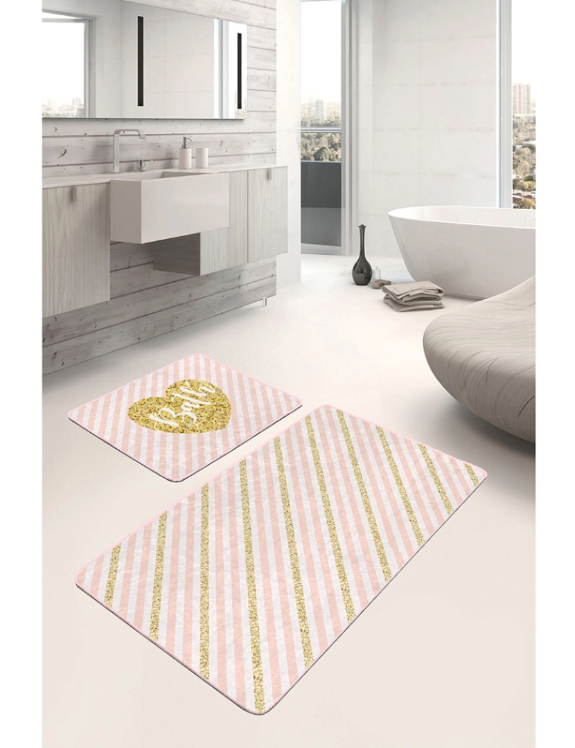 Mila Home - Conjunto de dois tapetes de banho BPS222