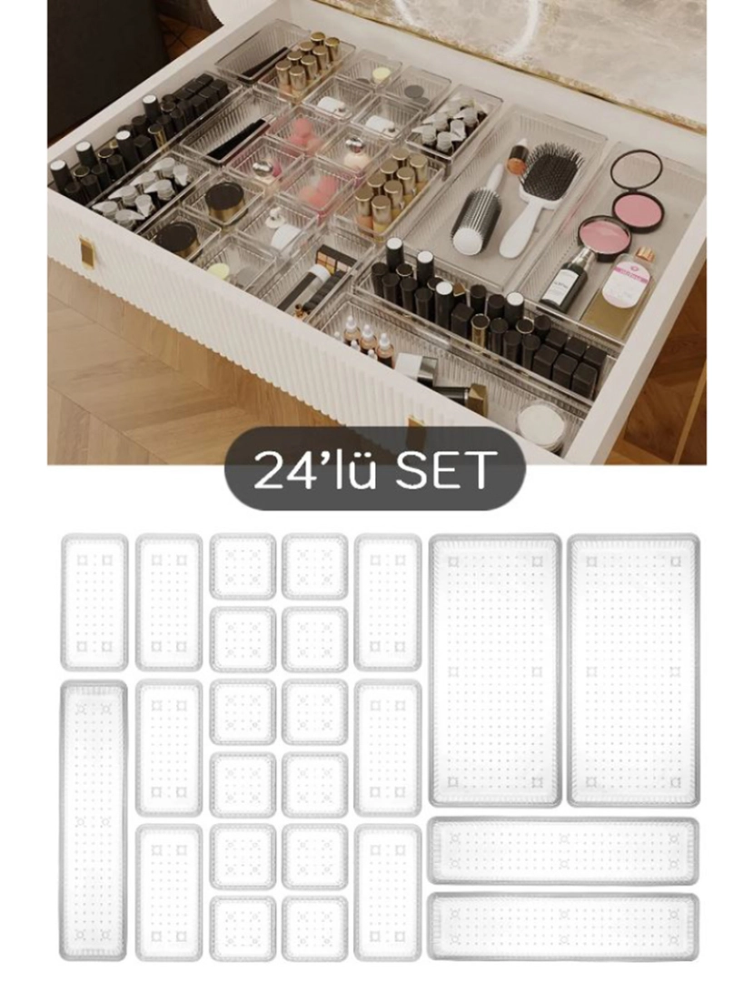 Mila Home - Conjunto de organizador modular de 24 peças