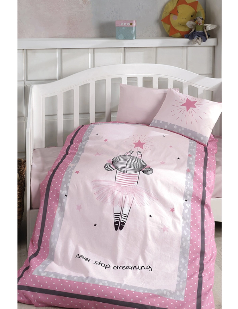 Mila Home - Conjunto de roupa de cama de algodão rosa Dreaming para bebês/crianças