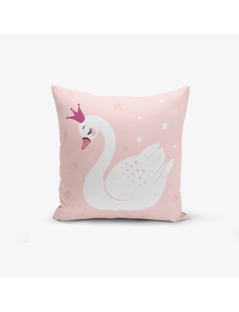 Mila Home - Fronha Cisne Fundo Rosa