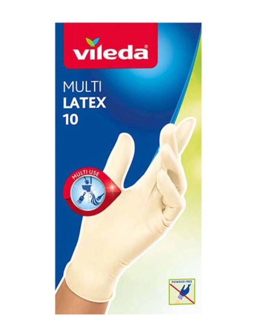 Vileda -  LUVAS DESCARTÁVEIS LATEX NATURAL 10 UN P/M