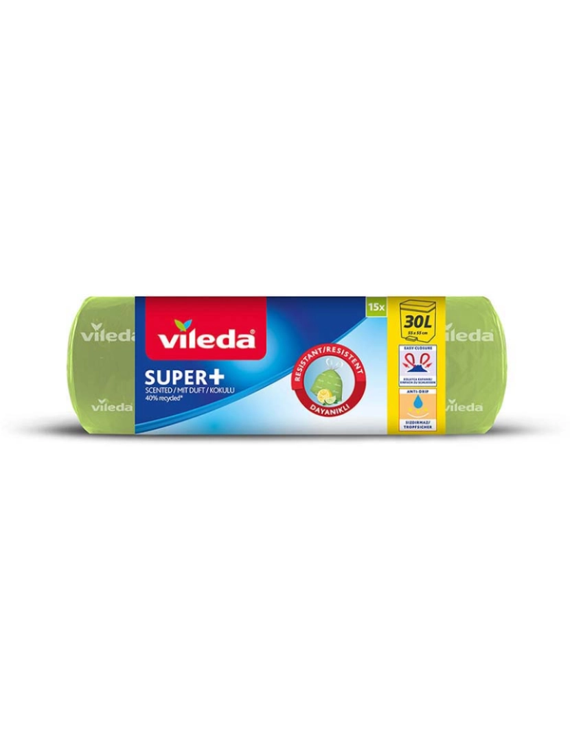 Vileda -  SACO LIXO SUPER + PERFUMADO LIMÃO 30L (15 UN) 