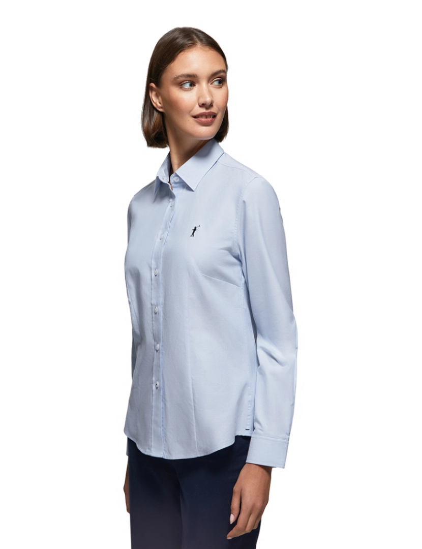 Polo Club - Camisa Mulher Manga Comprida Slim Fit Oxford