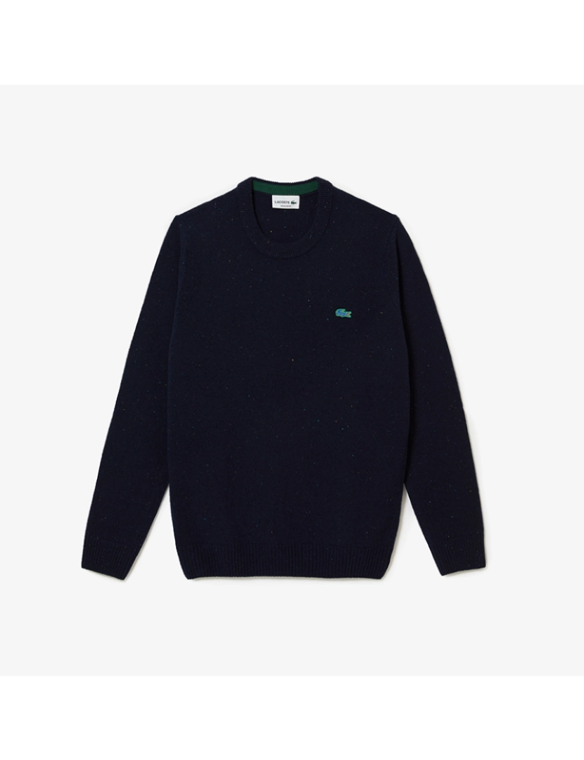 imagem de Sweatshirt de lã de corte regular com estampa manchada Homem Azul Marinho Nepse5