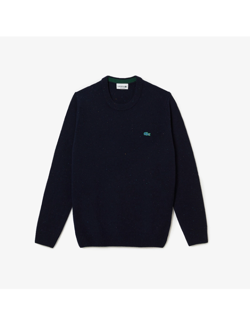 imagem de Sweatshirt de lã de corte regular com estampa manchada Homem Azul Marinho Nepse2