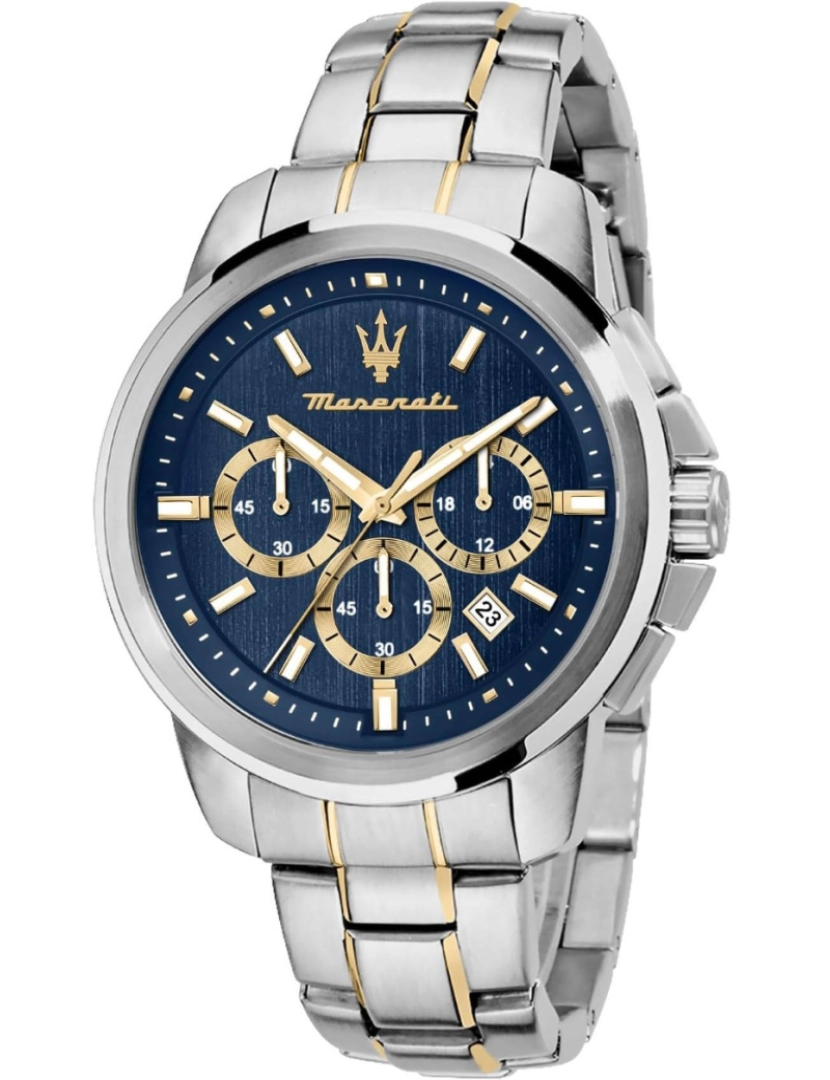 Maserati - SUCCESSO 44MM CHR BLUE DIAL BR SS+YG DUTY FREE