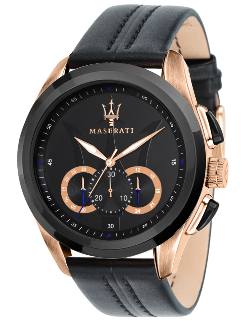 Maserati - TRAGUARDO 45mm CHR BLK DIAL/STR duty free