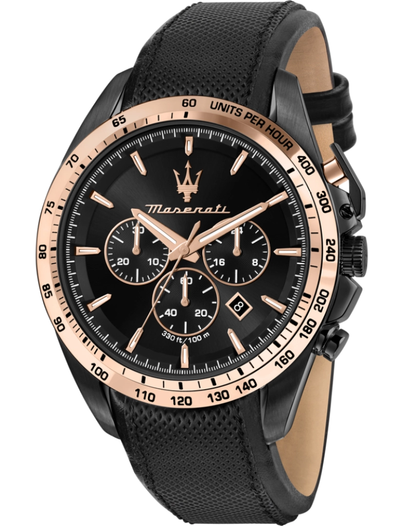 Maserati - TRAGUARDO 45MM CHR BLK DIAL ST BLK DUTY FREE