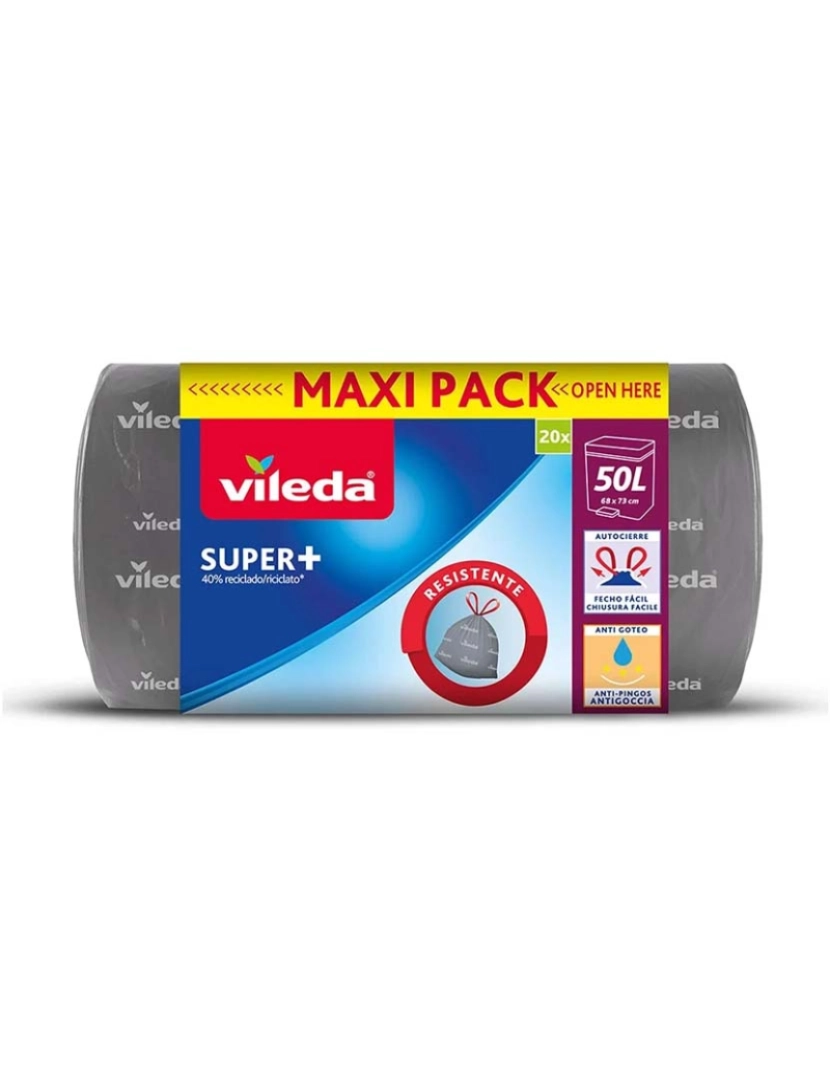 Vileda -  SACO LIXO SUPER + MAXI ROLO 50L 20UN