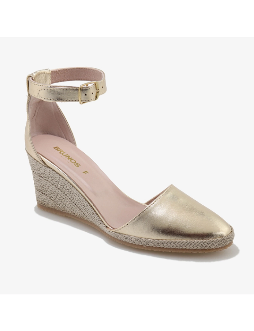 Scarpin - Alpercatas pele metalizada Dourado