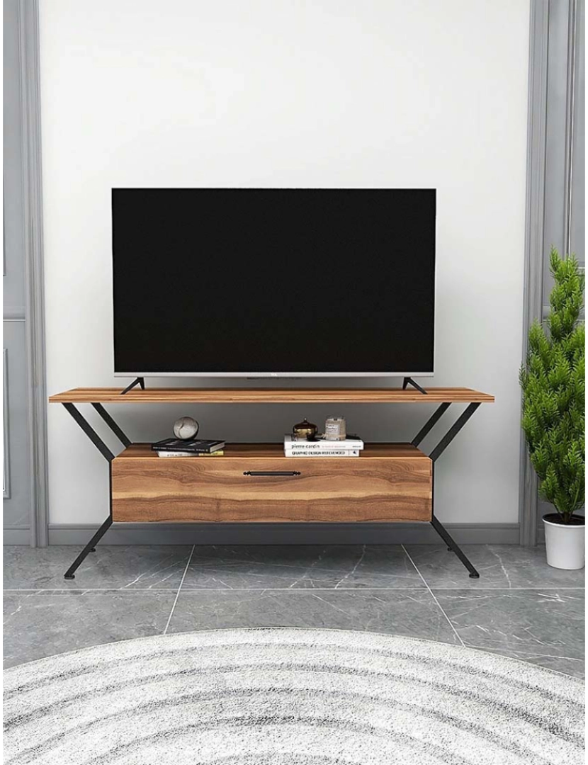 ASR - Móvel Tv Walnut Preto 