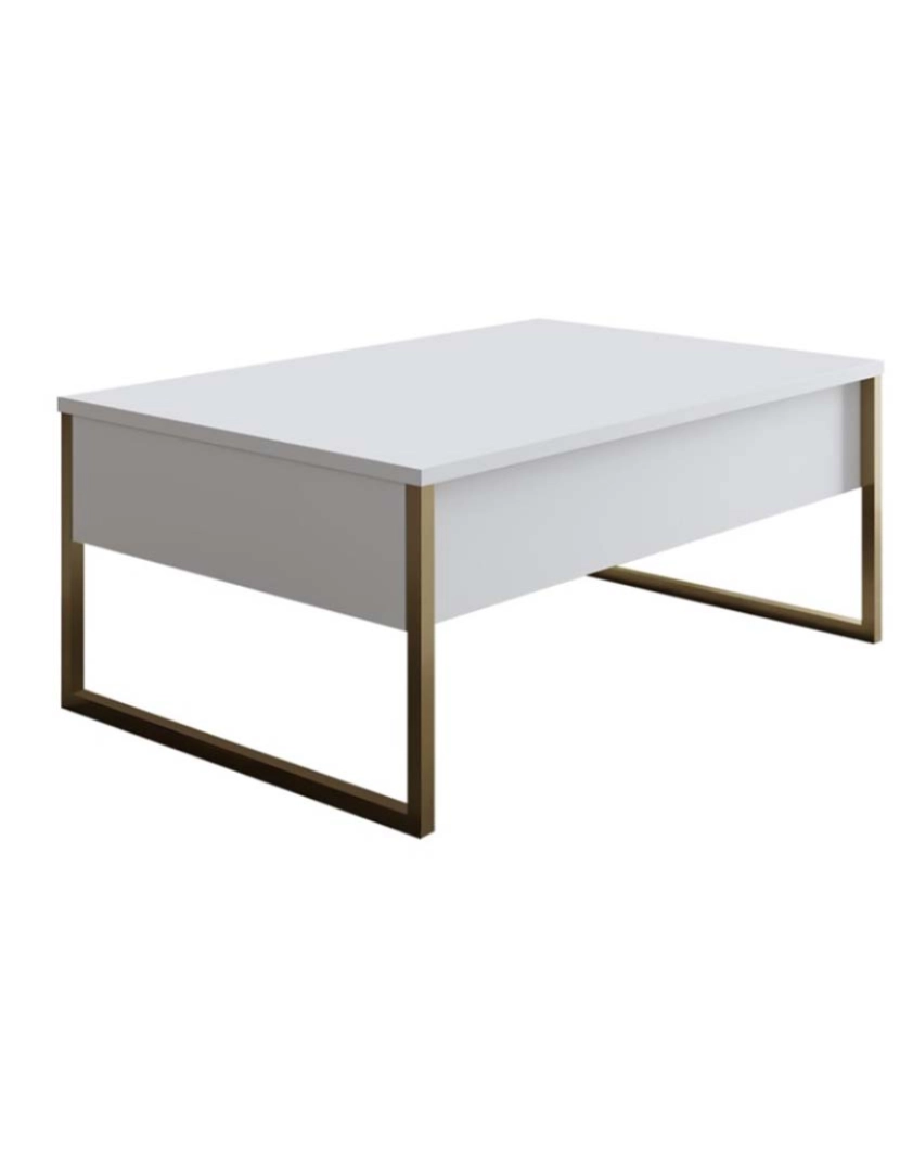 ASR - Mesa Centro Luxe Branco Dourado