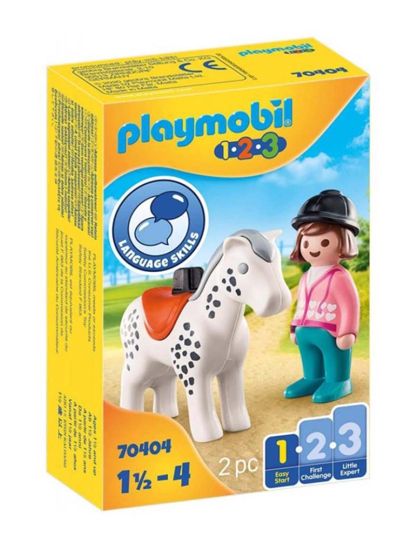 Playmobil - 1.2.3 CAVALEIRO COM CAVALO 70404