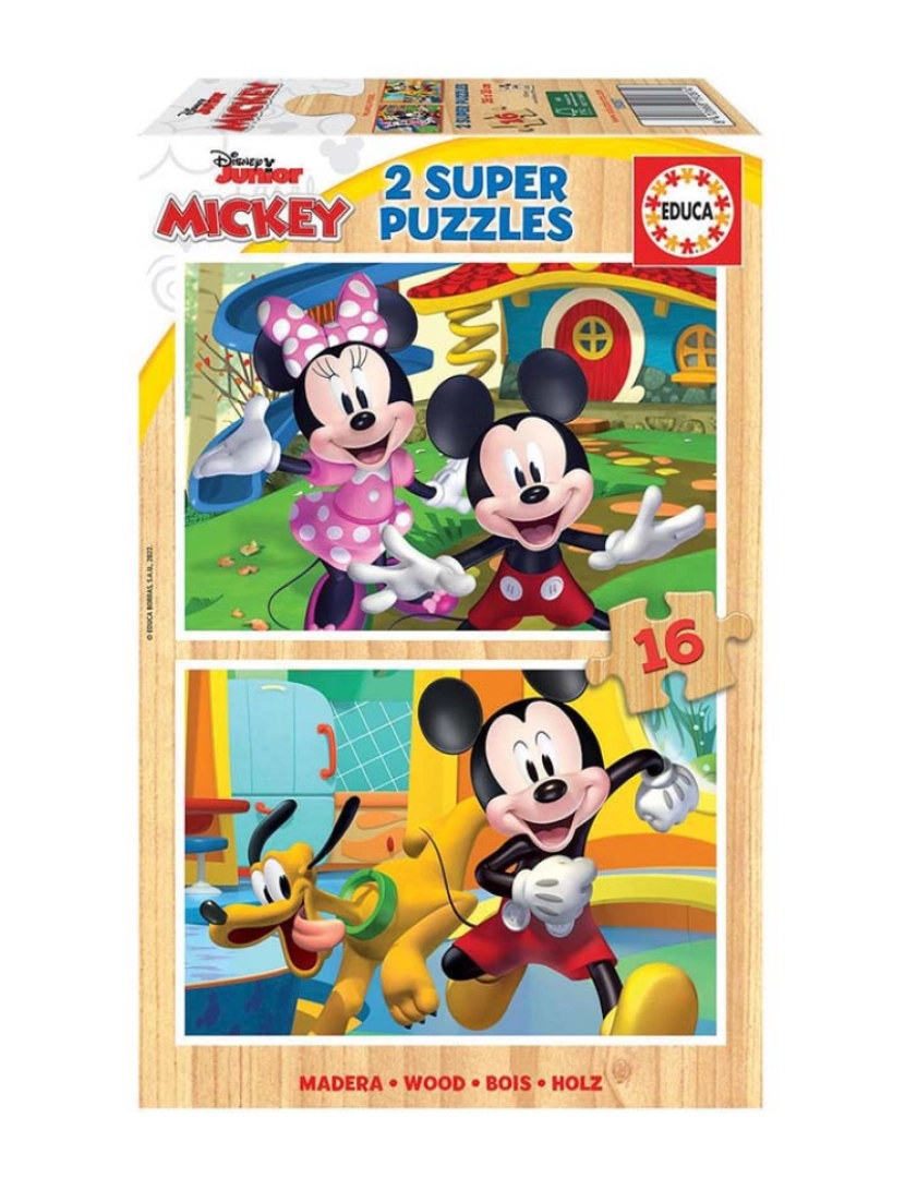 Educa - 2 X 16 MICKEY & MINNIE MADEIRA 19287