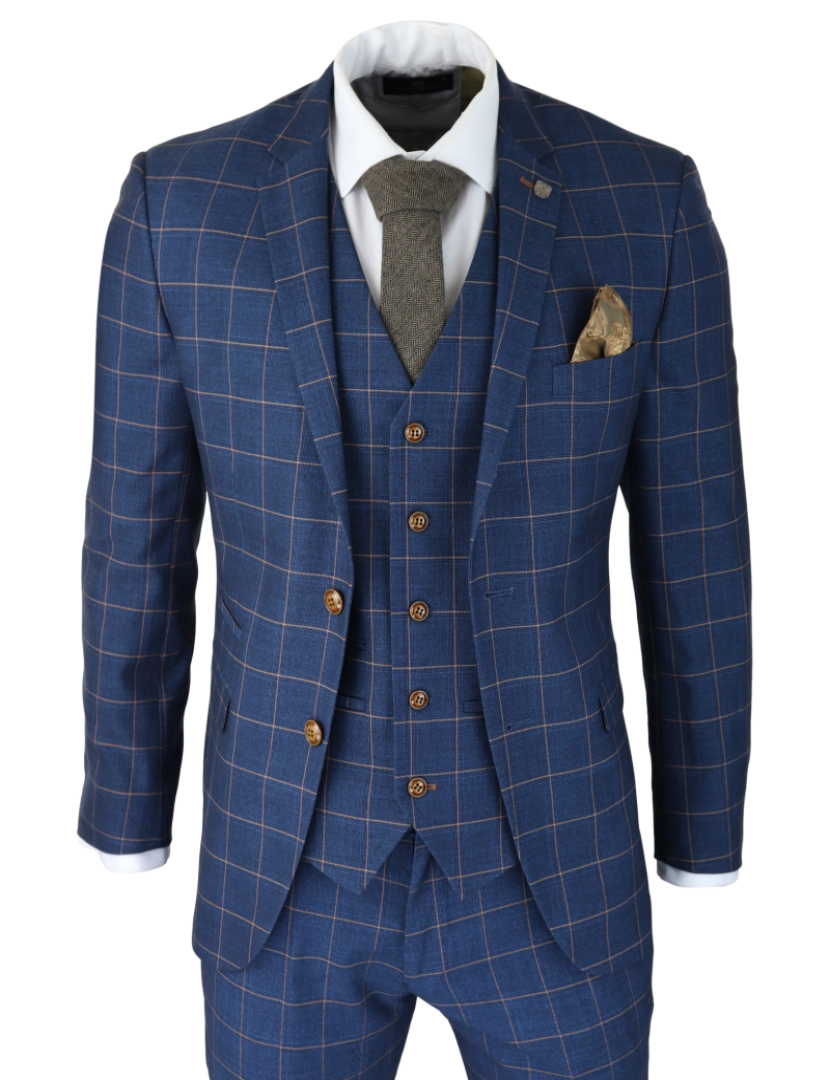 Paul Andrew - Hamleys 3 Piece Azul Check Suit