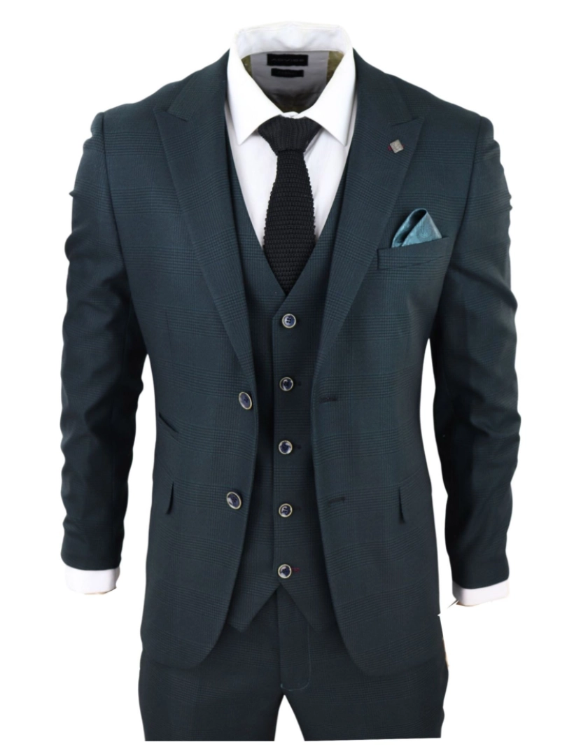 Paul Andrew - Jasper Olive Green 3 Piece Suit Check