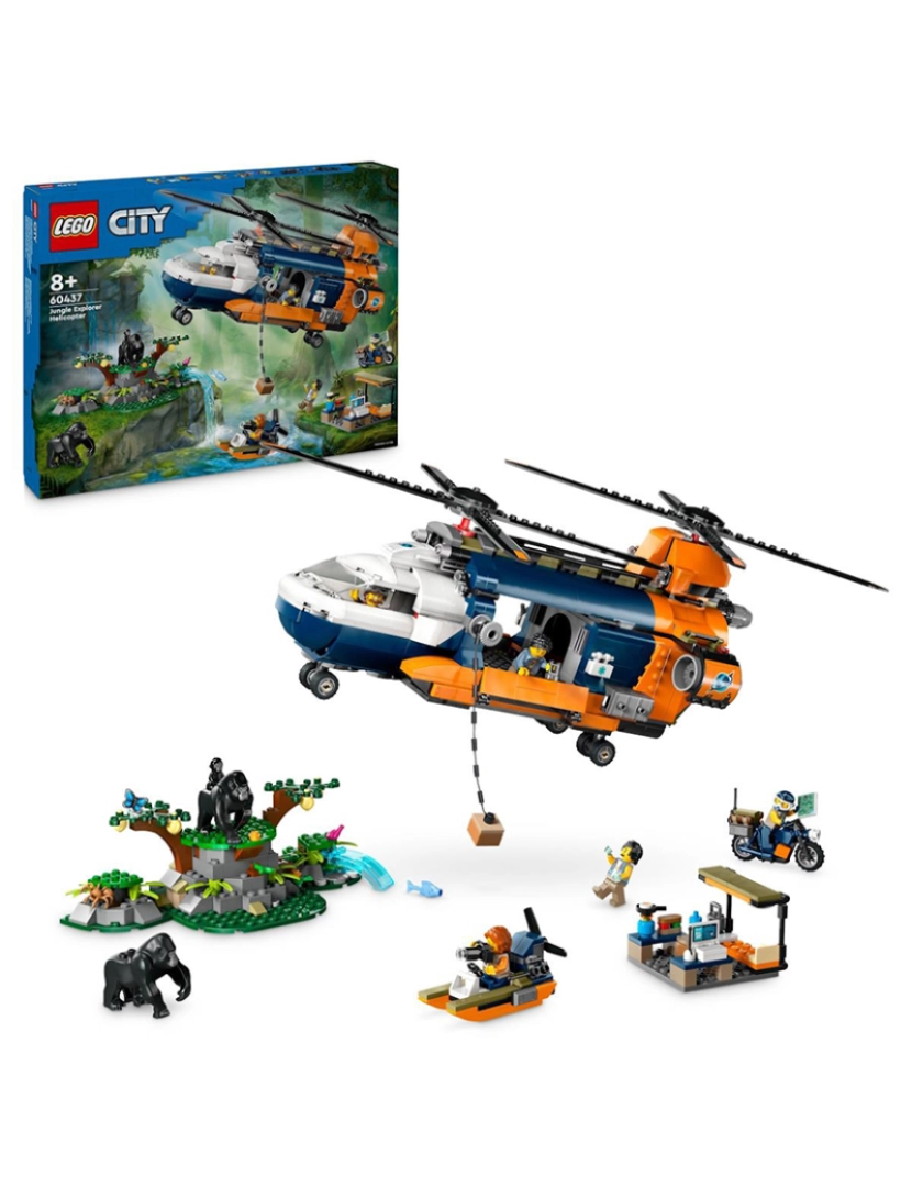 Lego - LEGO CITY HELICÓPTERO NO ACAMPAMENTO BASE 60437