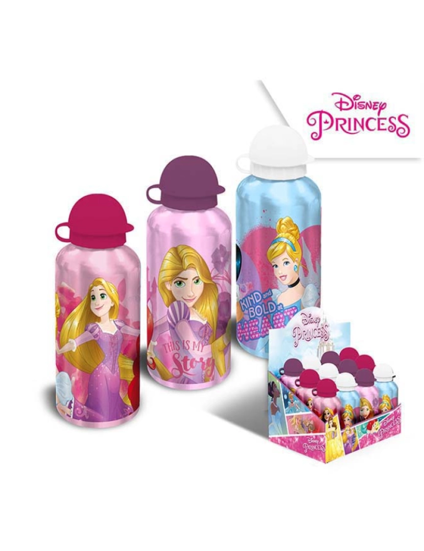 Princess - Garrafa De Alumínio Princesas 500Ml TU