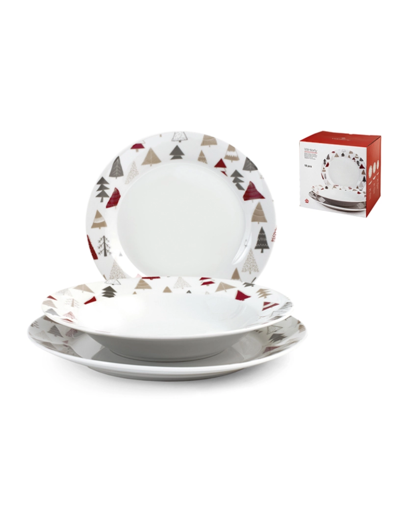 coseAcasa - Serviço de Mesa 18 Peças, Inverno, Porcelana