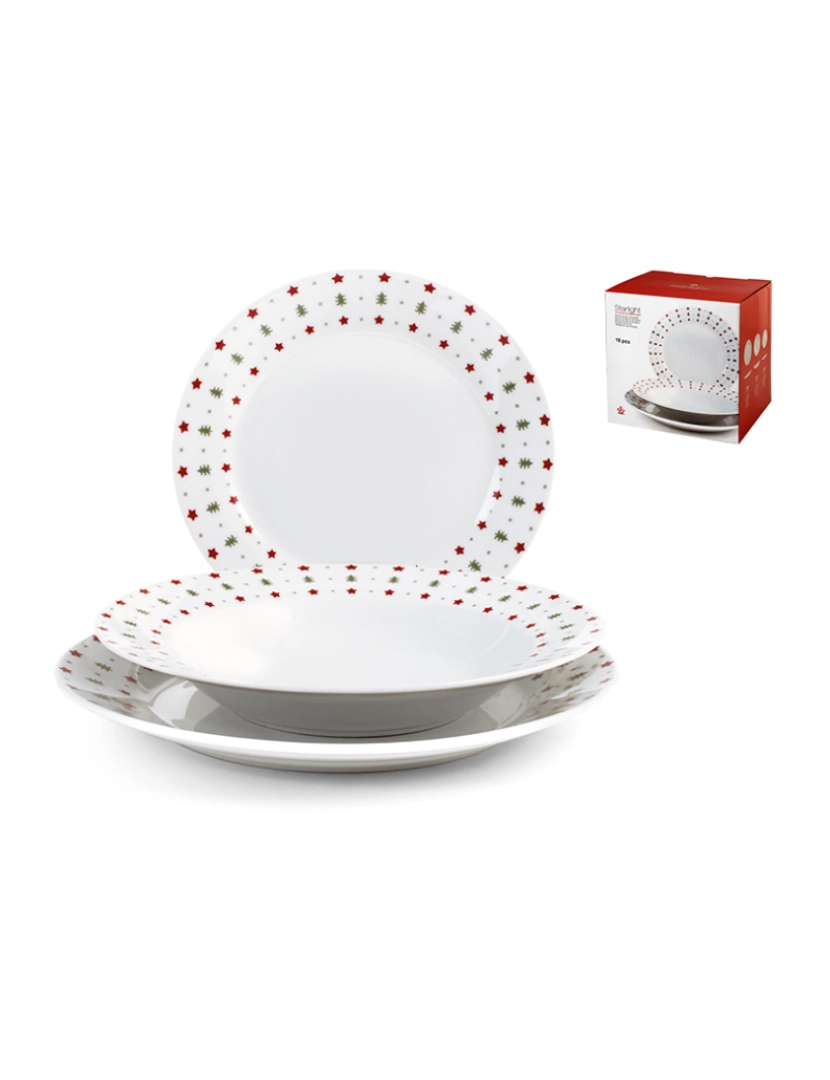 coseAcasa - Serviço de Mesa 18 Peças, Luz das Estrelas, Porcelana (760778)