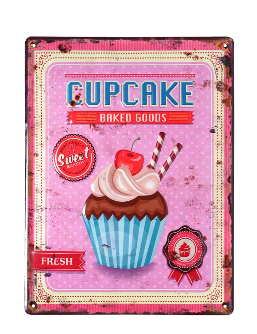 CF - Placa Metálica Cupcake